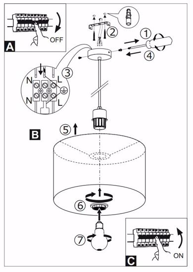 Lampadario stanza da letto moderna cilindro tessuto bianco