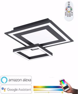 Plafoniera nera led 21w dimmerabile 2700k-6500k rgb app