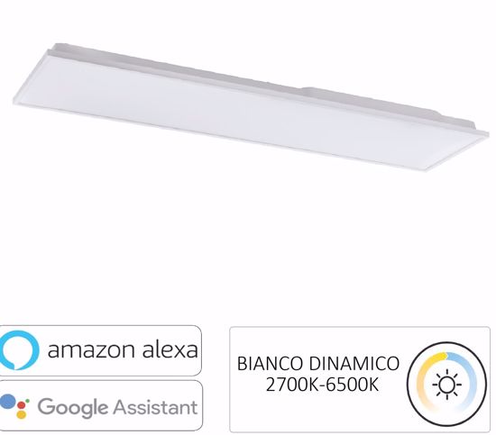 Plafoniera led 120x30 bianca 32w app moderna