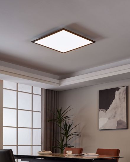 Plafoniera 60x60 nero led 34w 2700k a 6500k dimmerabile con app