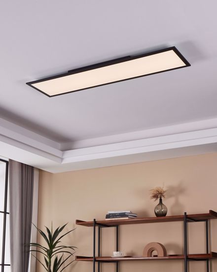 Plafoniera led nera 120x30 dimmerabile 33w da 2700k a 6500k