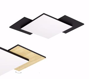 Plafoniera design moderna led 12w 3000k nero legno