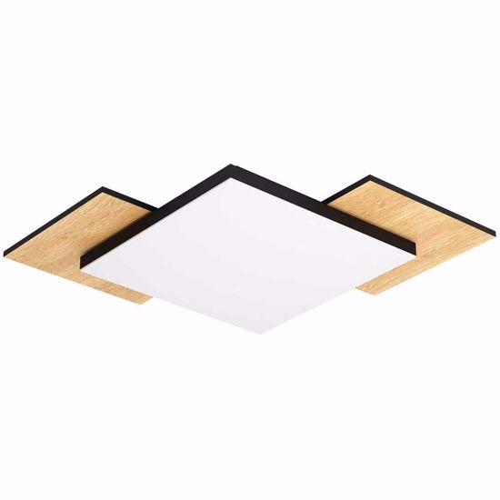 Plafoniera design moderna led 12w 3000k nero legno