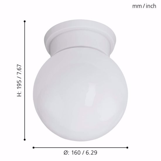 Plafoniera lampada da soffitto sfera di vetro bianco