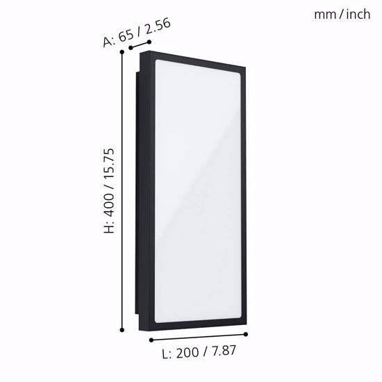 Plafoniera per esterno rettangolare 3000k 20w