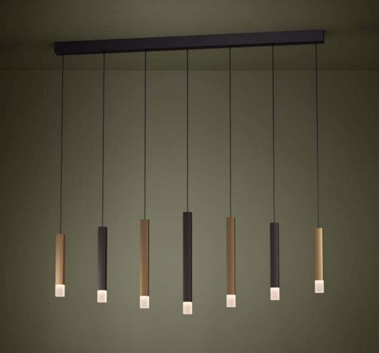 Lampadario per soggiorno oro nero marrone led dimmerabile