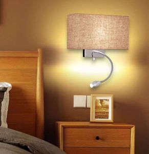 Hotel ap2 ideal lux applique da parete camera da letto paralume canvas led