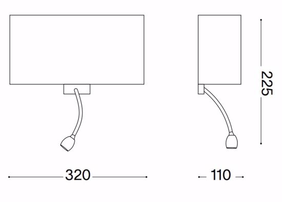 Hotel ap2 ideal lux applique da parete camera da letto paralume canvas led