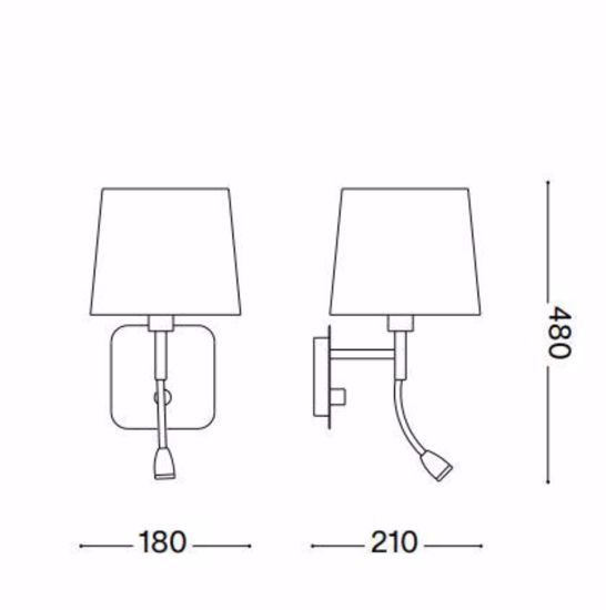 Nordik ap2 applique nera comodino camera da letto orientabile ideal lux