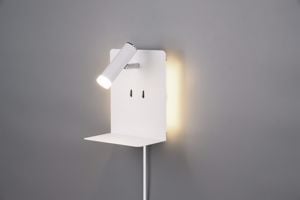 Applique da comodino bianco presa usb luce orientabile