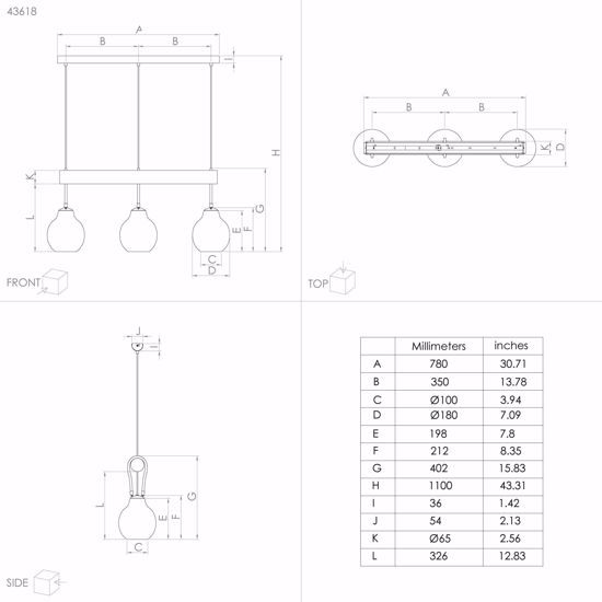 Lampadario da cucina tre luci legno stile industriale