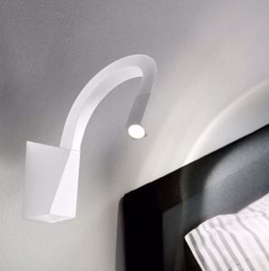 Applique per comodino bianco 3000k orientabile da lettura linea light snake