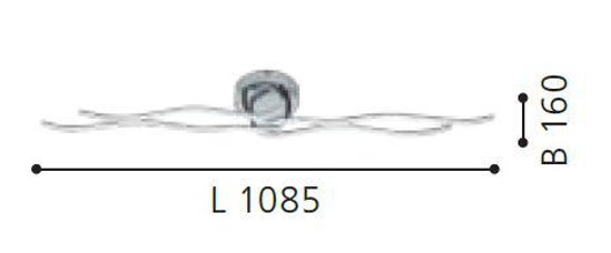 Plafoniera led 32w 3000k moderna cromata  per soggiorno