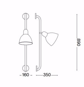 Ideal lux shower ap1 applique design orientabile nero opaco