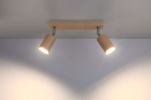 Faretto led barra in legno luci orientabili parete soffitto