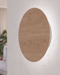 Applique cerchio 9w 3000k di legno per pareti tondo da interno