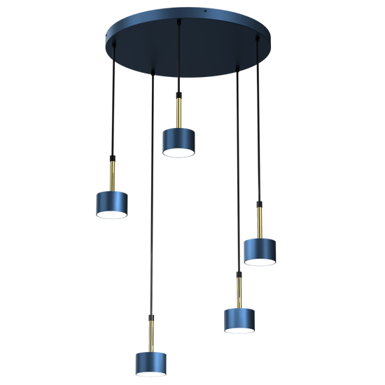 Lampadario moderno blu oro per soggiorno