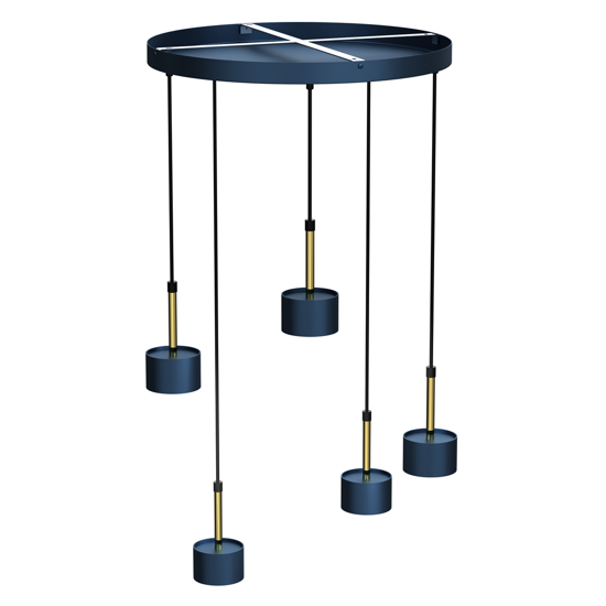 Lampadario moderno blu oro per soggiorno