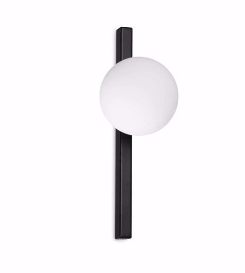 Ideal lux binomio ap1 applique elegante nera sfera vetro bianco