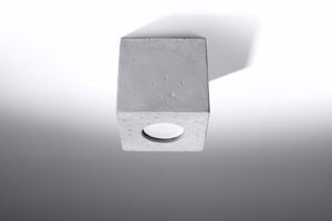 Faretto cubo da soffitto in cemento grigio per interni