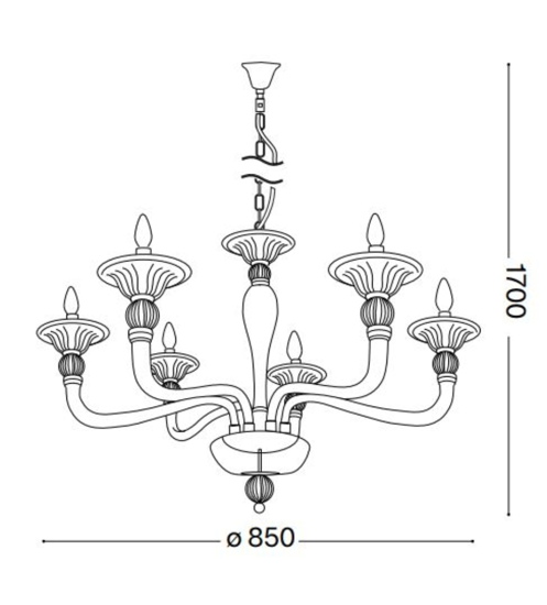 Danieli sp6 ideal lux lampadario di cristallo classico 6 bracci trasparente