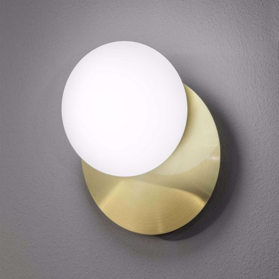 Ninfea ap1 ideal lux applique da parete ottone e sfera bianca vetro