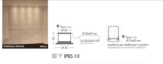 Faretto da incasso per bagno doccia rotondo cromato 1w 3000k ip65 220v