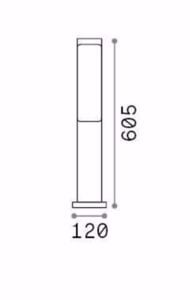 Etere pt 3000k ideal lux lampione bianco da esterno led 9,5w 3000k bianco ip44