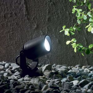 Elio pr1 ideal lux faretto con picchetto per giardino nero orientabile ip66