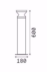 Ideal lux torre pt1 h60 lampione da giardino moderno ip65 bianco cilindro