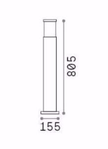 Torre pt1 h80 ideal lux lampione medio da esterno bianco ip65