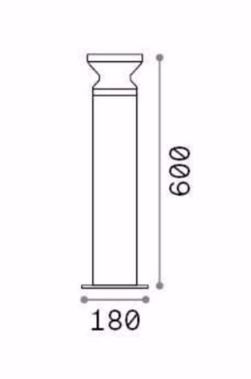 Torre pt1 h60 ideal lux lampione da esterno ip65 marrone cilindrico e27