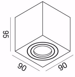 Faretto per esterno cubo bianco