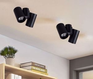 Faretti led nero da soffitto moderno 2 luci orientabili