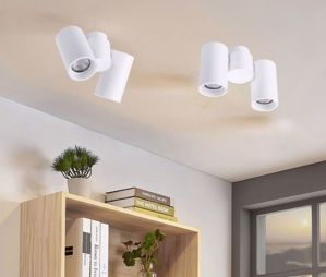 Lampada da soffitto con 2 faretti led orientabili bianco