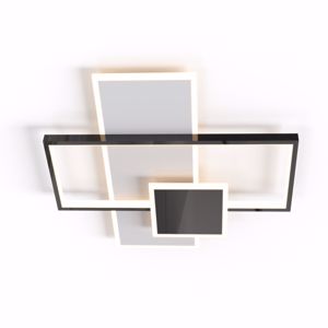 Plafoniera design moderna rettangoli grigio nero 46w 3000k dimmerabile