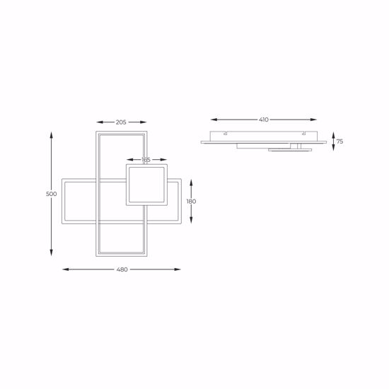 Plafoniera design moderna rettangolare grigio nero 46w 3000k dimmerabile