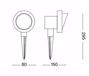 Ideal lux terra pr1 small faretto per esterno con picchetto antracite ip65