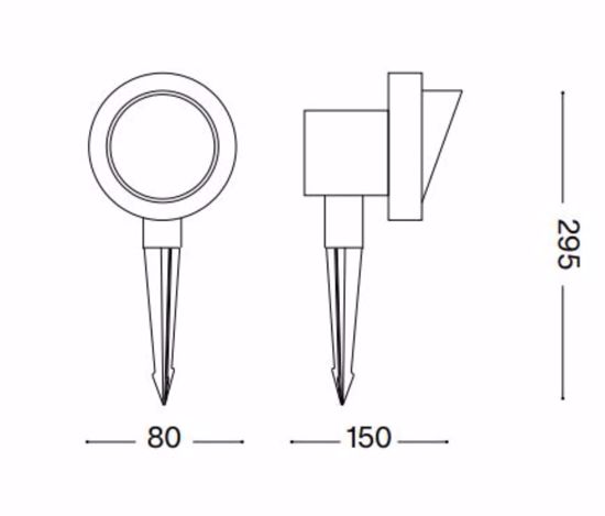 Ideal lux terra pr1 small faretto per esterno con picchetto antracite ip65