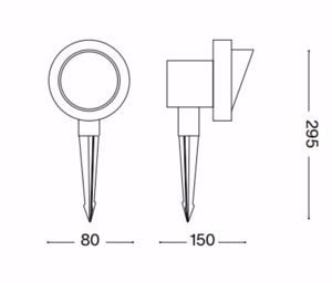 Ideal lux terra pr1 small faretto con picchetto per terreno esterno bianco ip65