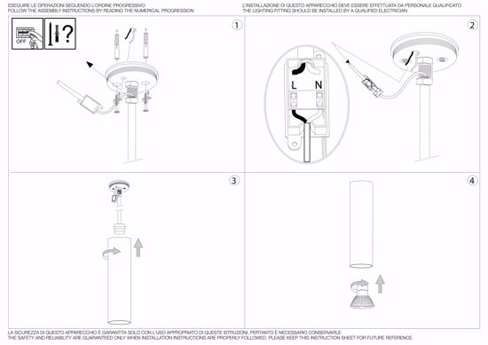 Look pl1 h75 ideal lux faretto led da soffitto cilindro bianco