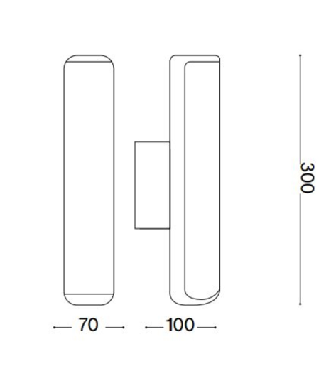 Etere ap 3000k ideal lux applique da esterno antracite ip44