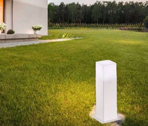 Lampioncino moderno da giardino ip44 bianco quadrato