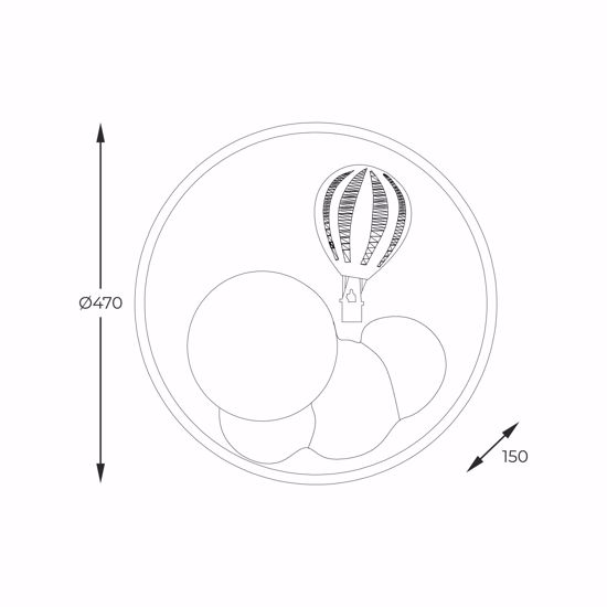 Plafoniera led per cameretta bambina mongolfiera dimmerabile 3000k 5700k