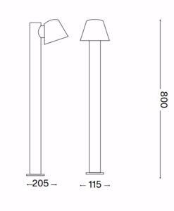 Gas pt1 ideal lux lampione da giardino bianco ip43