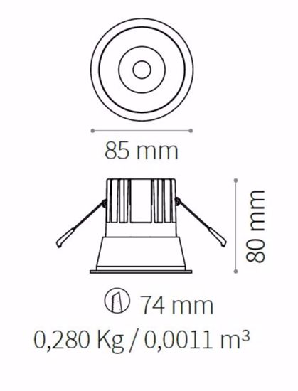 Ideal lux game round faretto da incasso led rotondo 11w 3000k bianco nero