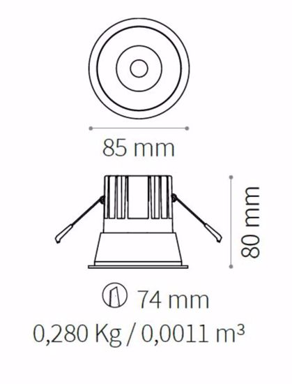 Ideal lux game trim round bianco argento faretto 11w 3000k rotondo da incasso 220v