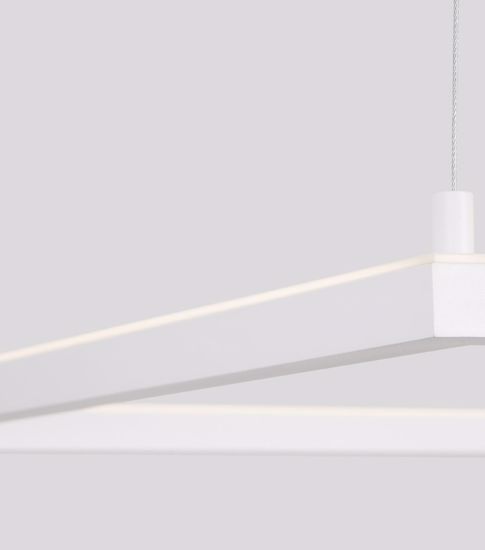 Lampadario bianco design quadrato per ufficio moderno