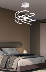 Plafoniera bianca per camera da letto perenz nest led 70w 3000k moderna