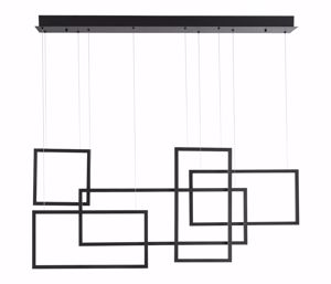 Lampadario per soggiorno moderno led 80w 3000k dimmerabile nero design geometrico